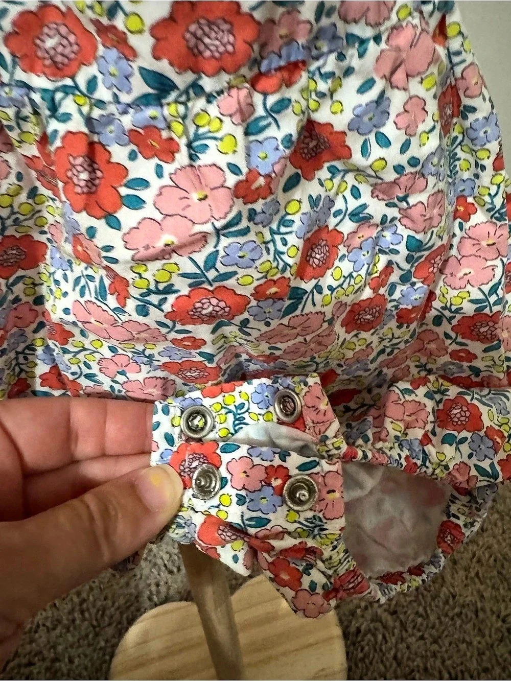 Baby Boden Floral Baby Romper White & Pink 12-18M
